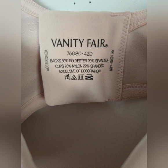 Vanity Fair Beauty Back Smoother Bra Size 42D - Picture 4 of 6